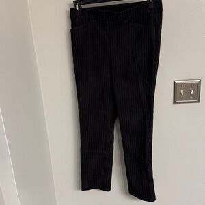 Rafaella Pull-On Stretch, Black with Bronze Lines Slim Fit Pants